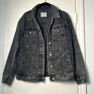 Washed Black Old Navy Boyfriend Denim Button Up Jean Jacket Size XS